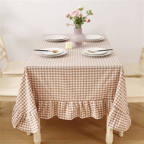 Amazon Blue Ruffled Gingham Checkered Tablecloth Buffalo Plaid