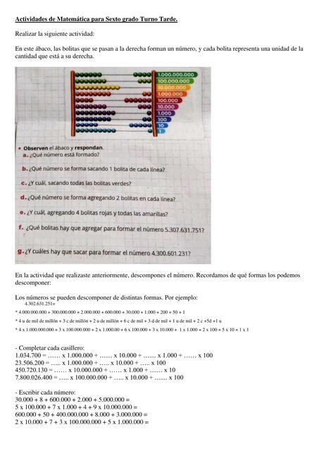 Actividades De Matematica Para Sexto Grado Gisela Beatriz Abdala Udocz