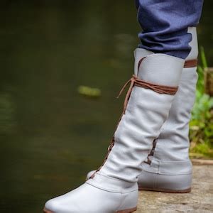 Limited Edition Armstreet Unisex Grey Leather High Boots Forest