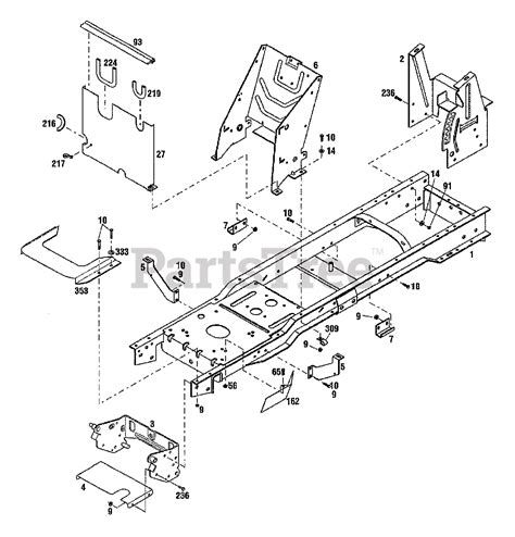 Troy Bilt 13104 Troy Bilt Hydro Ltx Lawn Tractor Sn 131040100101 And Above Frame Assembly