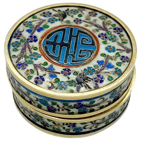 Antique Art Nouveau Enamel Pill Box - Eleuteri