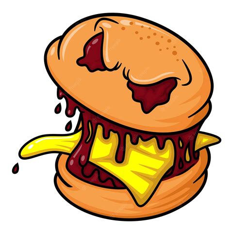 Premium Vector Monster Burger Cartoon Mascot Character