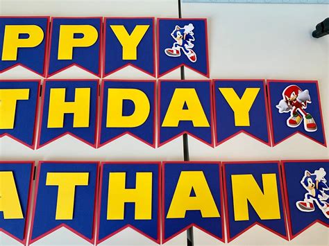 Sonic Birthday Banner Birthday Banner Boy Birthday Boy | Etsy