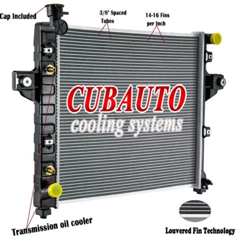 Aluminum Core Radiator For 1999 2004 2000 00 Jeep Grand Cherokee 4 0l L6 2262 Ebay