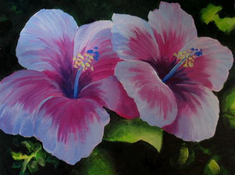 Nels Everyday Painting Hibiscus Experiments Sold