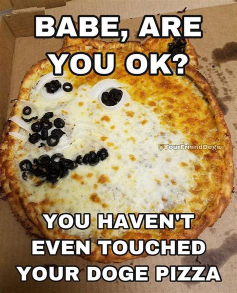 Are You Ok You Havent Even Touched Your Doge Pizza Babe You Ok