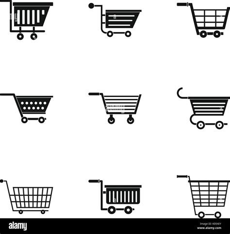 Supermarket cart icon set, simple style Stock Vector Image & Art - Alamy