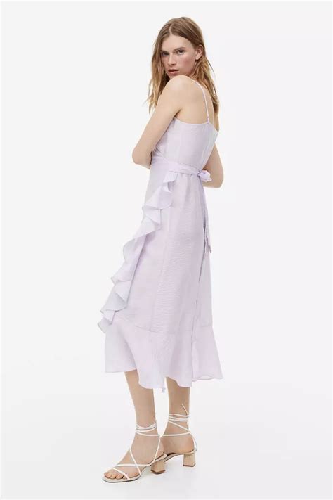 Buy H M Flounce Trimmed Wrap Dress Online Zalora Philippines