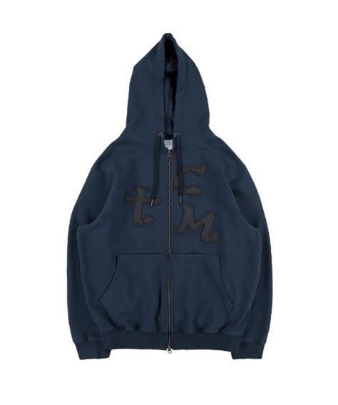 Musinsa The Coldest Moment Tcm Logo Hooded Zip Up Navy