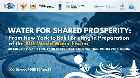 Water For Shared Prosperity Briefing In Preparation Of The Th World