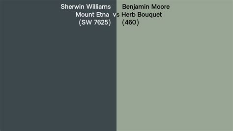 Sherwin Williams Mount Etna Sw Vs Benjamin Moore Herb Bouquet