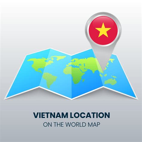 Locatie Icoon Van Vietnam Op De Wereldkaart Ronde Pin Icoon Van