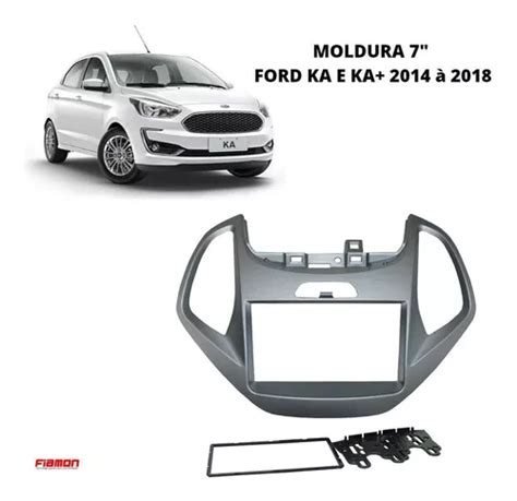 Moldura 2 Din Fiamon Ford Ka Ka 2014 À 2018 Cinza 7 Poleg Frete grátis