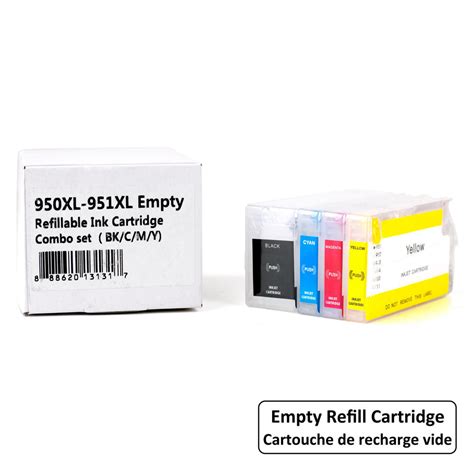 Hp 950xl 951xl Empty Refillable Ink Cartridge Combo High Yield Bkcmy With Arc Chip