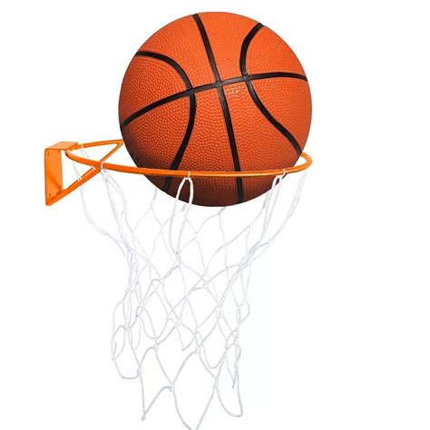 Conjunto Cesta De Basquete Aro De Ferro Rede Nylon Bola De