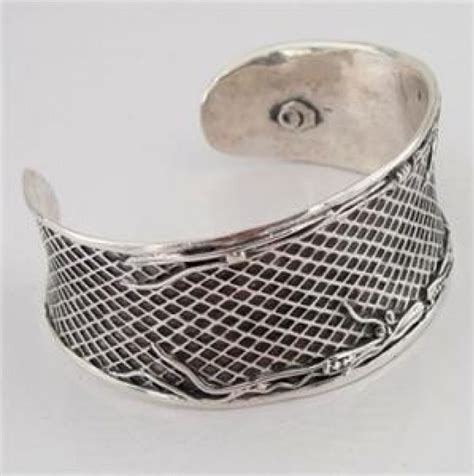 Unique Wide Art Sterling Silver Cuff Bracelet 3144 Etsy