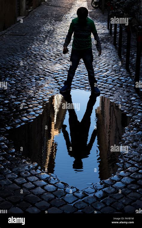 Puddle Reflection Child Hi Res Stock Photography And Images Alamy