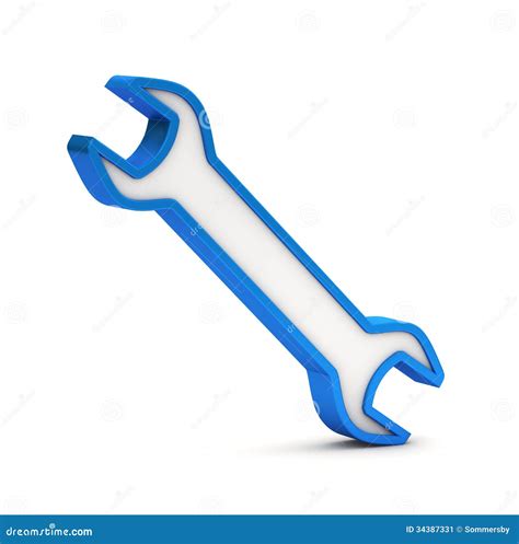 Blue Wrench Icon Stock Image Image 34387331