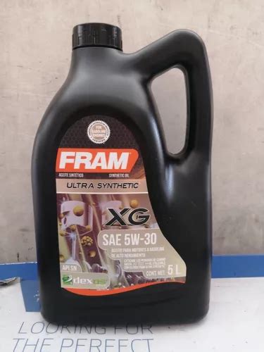 Aceite Sintetico Motor Fram 5w30 Dexos2 Garrafa 5 Litros