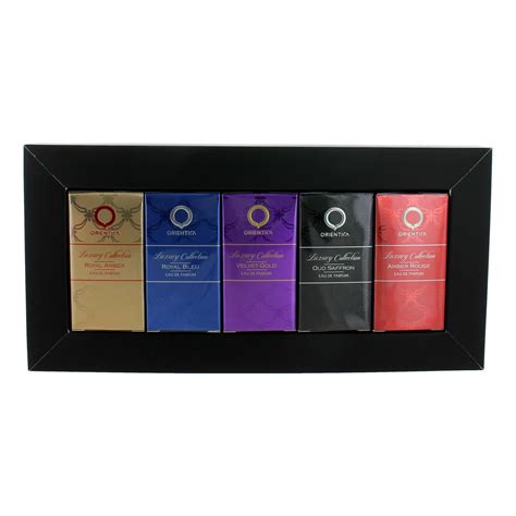 Orientica Collection 5 Pc Gift Set Amber Bleu Gold Oud Saffron