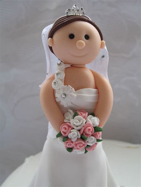 Polymer Clay Personalised Wedding Cake Bride And Groom Toppers