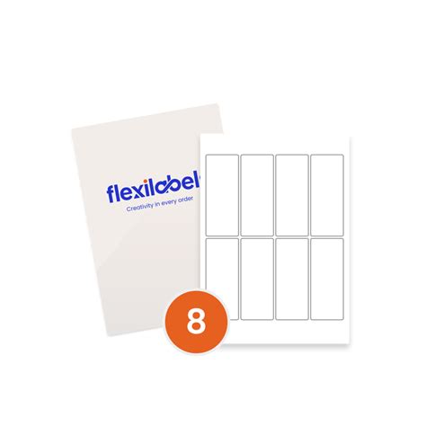 8 Rectangle Labels Per A4 Sheet 46 Mm X 115 Mm Flexi Labels