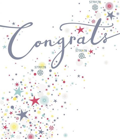 Congratulations Card Congrats Multicoloured Spots And Stars Highworth