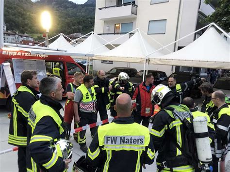 Brand Im Hotel Touring Feuerwehr Naters