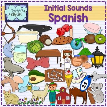 Spanish Alphabet Initial Sounds Clipart Sonidos Iniciales En Espa Ol