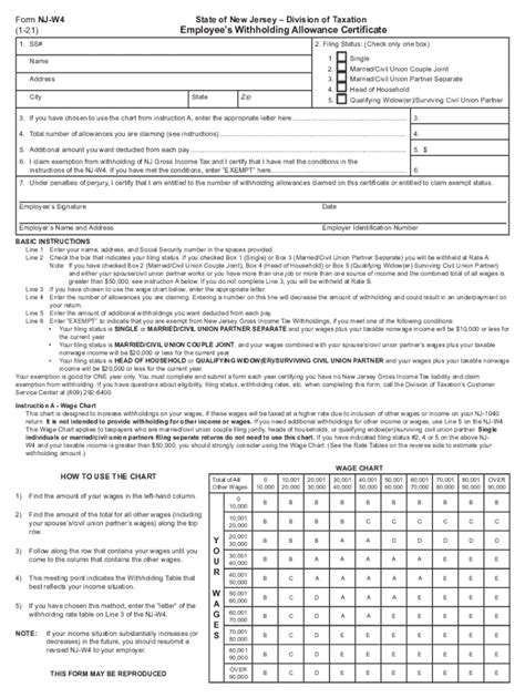 Nj W4 Form Pdf 2024 Printable Gerri Juanita