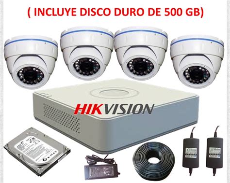 Kit 4 Cámaras de Seguridad DVR Hikvision Listo Para Instalar DAGO