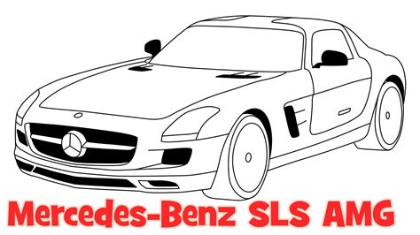 How To Draw A Car Mercedes Benz Sls Amg Step By Step Как нарисовать