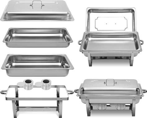 Amazon VEVOR Chafing Dish Buffet Set 8 Qt 4 Pack Stainless