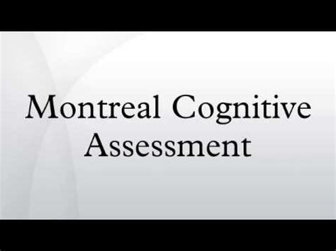 Montreal Cognitive Assessment YouTube