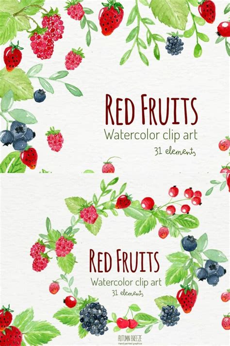 Watercolor Fruits Clipart Masterbundles