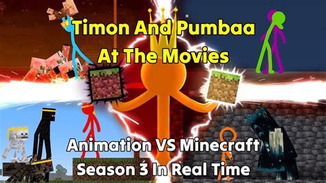 Timon And Pumbaa At The Movies Animation VS Minecraft Season 3 In Real