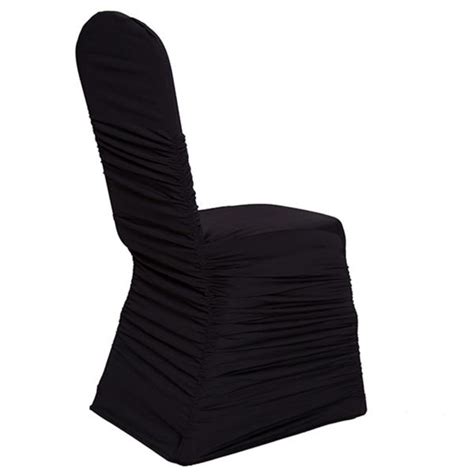 Black Banquet Chair Covers Ruched Spandex Chair Covers