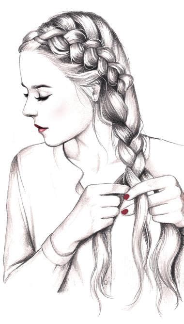 Cómo Hacer Un Peinado Con Doble Trenza Girl Drawing Sketches Art