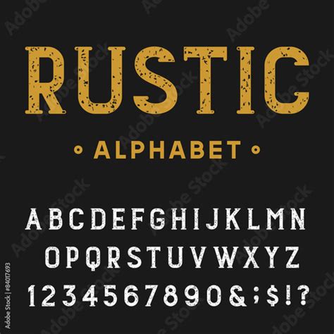 Retro Rustic Alphabet Vector Font Stock Image And Royalty Free Vector