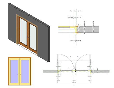 Double Leaf Door With Glass In Revit Library Revit