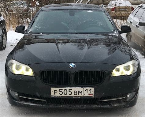 4. Маски фар в черный цвет — BMW 5 series (F10), 2 л, 2012 года ...