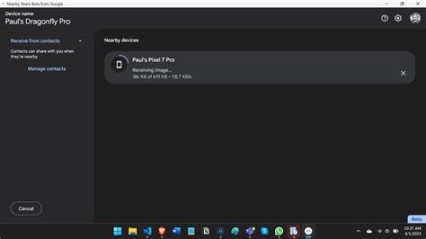 Google Releases Nearby Share Beta For Windows Thurrott