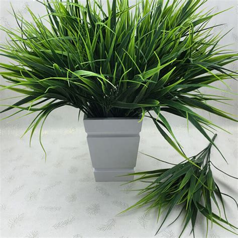 2016 New 7 Fork Green Grass Artificial Plants For Plastic Flowers Household Store Dest Rustic