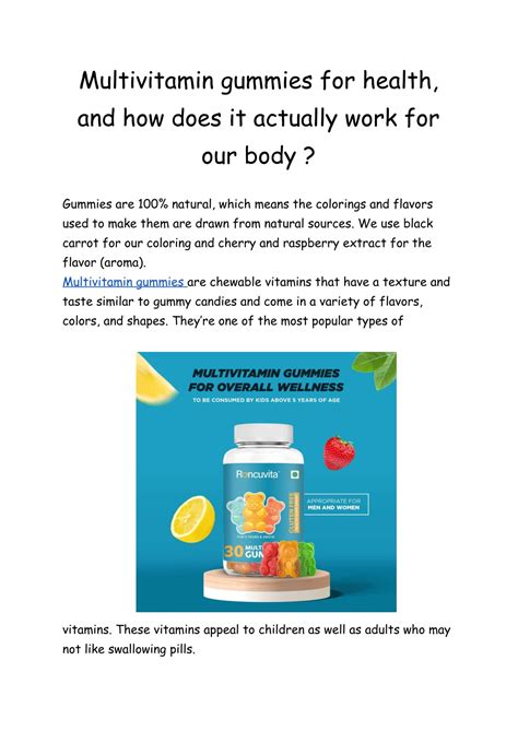 PPT - Multivitamin gummies for health, and how does it actually work ...