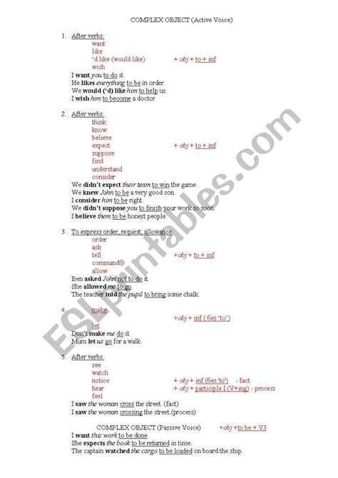 Complex Object Esl Worksheet By Kissssy