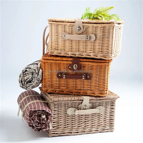 Hot Sell Cheap Natural Wicker Gift Box Willow Gift Hamper Empty Wicker