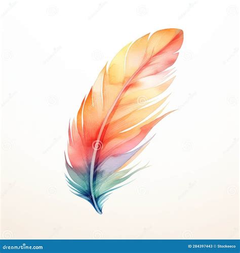 Colorful Watercolor Feather Design For Lomi Lomi Massage Company Stock