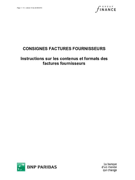 Fillable Online CONSIGNES FACTURES FOURNISSEURS Instructions Sur