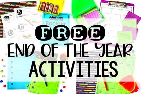 Free End Of The Year Activities For 4th And 5th Grade First Day Of