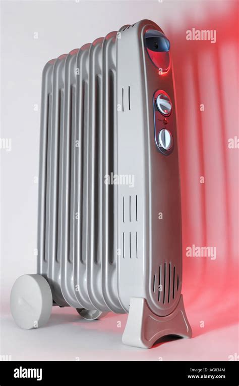 Electric Oil Filled Radiator Air Heater Stock Photo Alamy